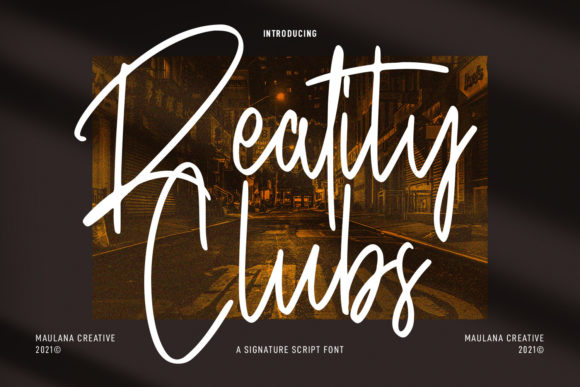 Reality Clubs Font for Handmade and Commercial Projects